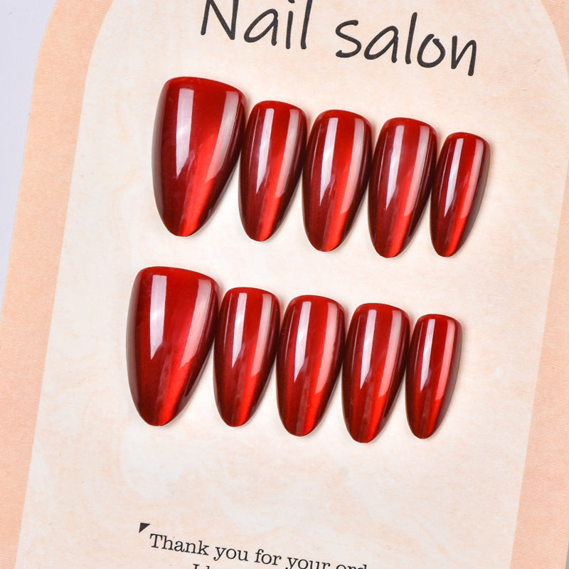 Glossy Coffin-Shaped Press-On Nails