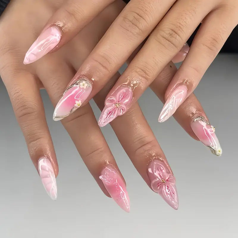 Decorative Floral Nail Art Extensions Stornfield