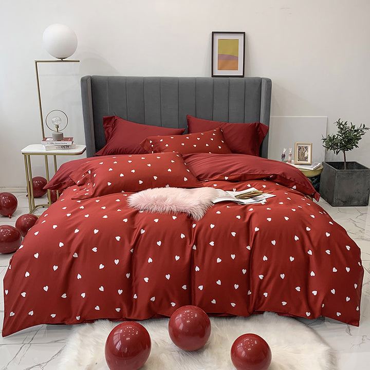 Panda Print Cotton Sateen Duvet Cover Set with Reversible Solid Backing and Button Closure