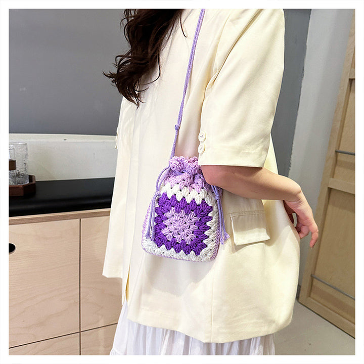 Crochet Drawstring Mini Backpack