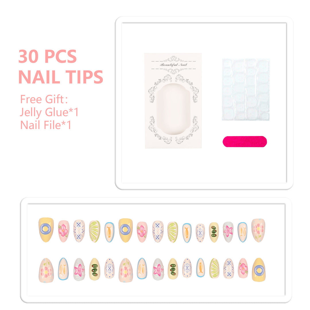 Artistic Decorative Press-On Nail Set