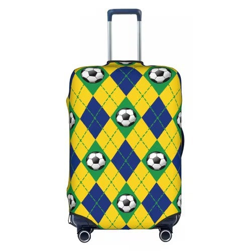 Unisex nan elastic luggage cover with football argyle pattern, tear-resistant stretch cover for trolley with handle and wheel openings Stornfield
