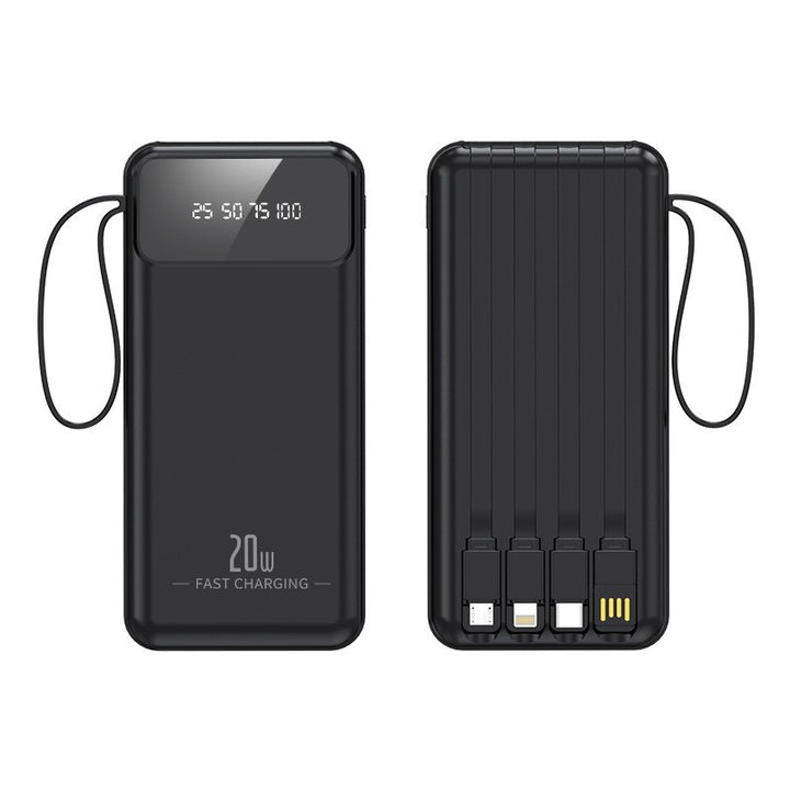 Powerbank with multifunctional charging cables and digital charging display Stornfield