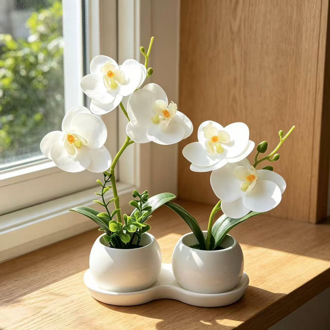 Elegant Faux Orchid Flower Display