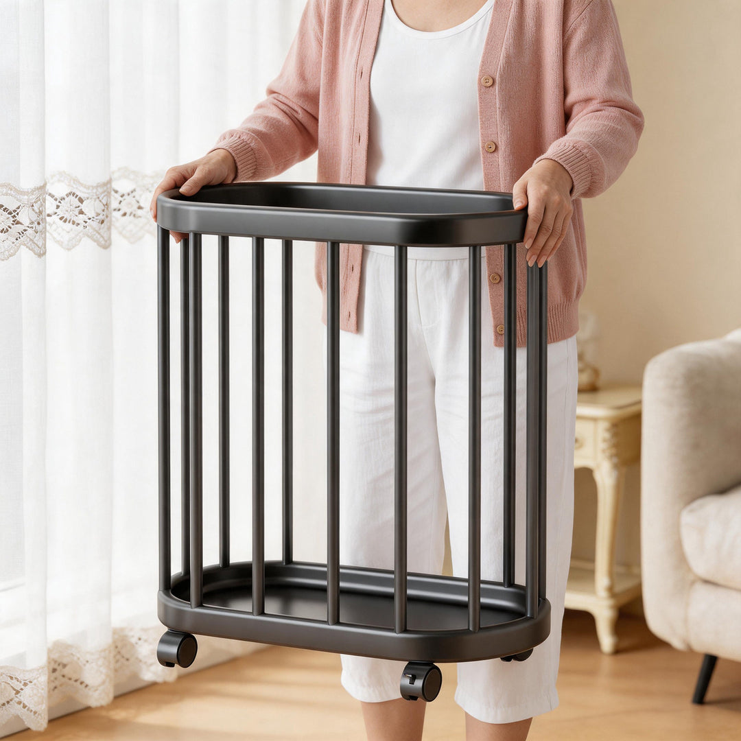 Vertical Rolling Sports Equipment Storage Caddy with Open-Bar Frame and Swivel Casters