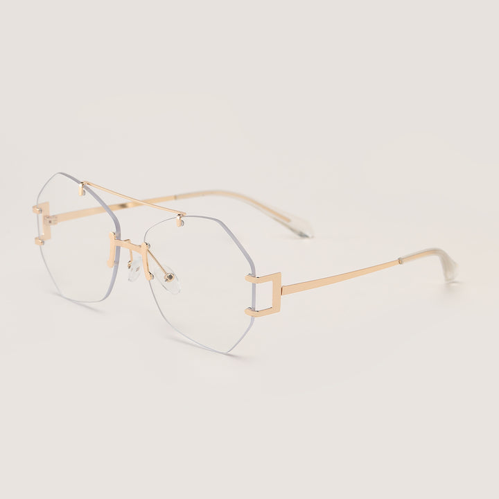 Women's fashionable octagonal sunglasses with delicate metal frame Stornfield