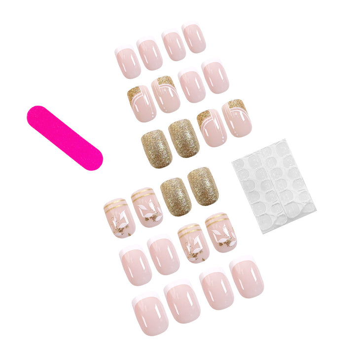 Elegant and creative artificial nails with gold accents Stornfield