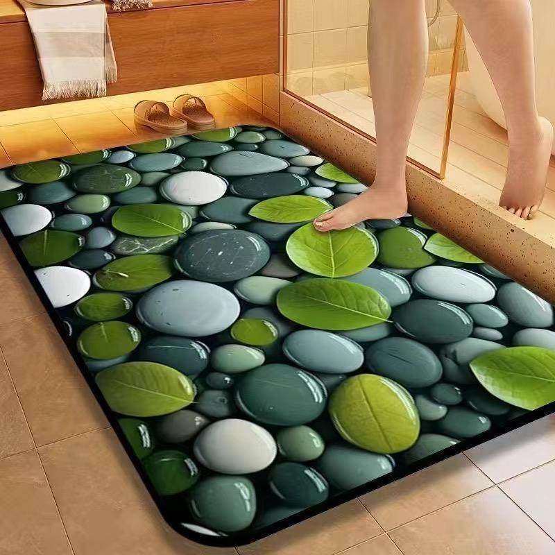 Textured Stone Pattern Bath Mat