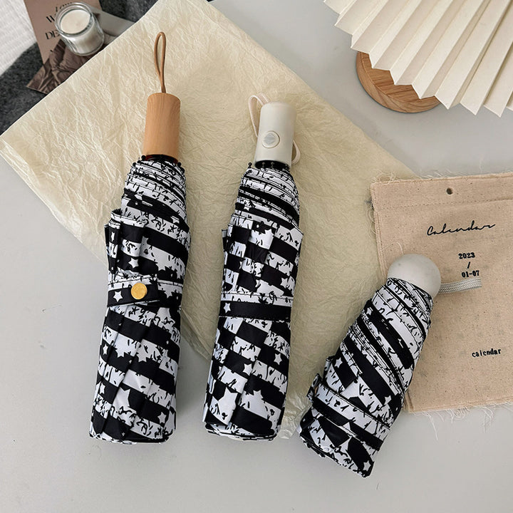 Women Foldable Umbrella with Stylish Stripe Pattern Stornfield