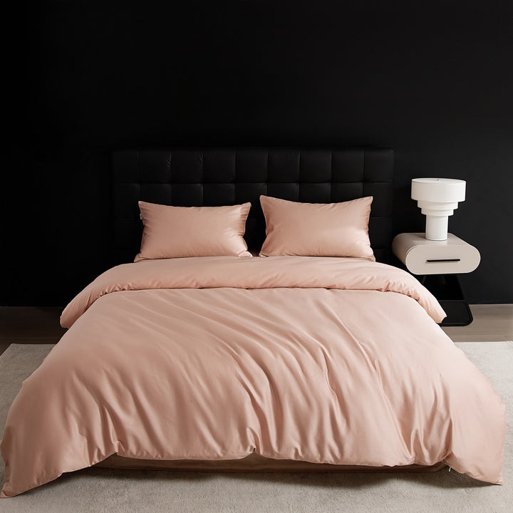 Silky Microfiber Hotel-Style Duvet Cover Set with Envelope Pillowcases and Hidden Zipper