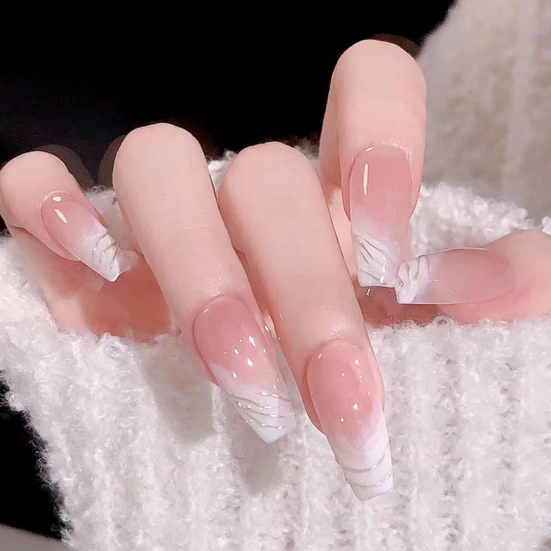 Elegant Marble-Design Press-On Nails Stornfield