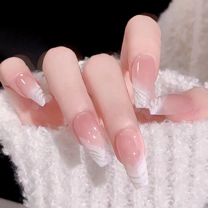 Elegant Marble-Design Press-On Nails Stornfield