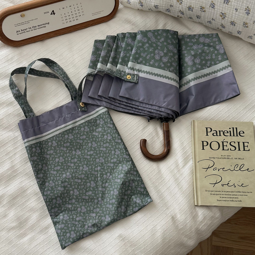 Women's eco-friendly shopping bag with integrated folding umbrella Stornfield