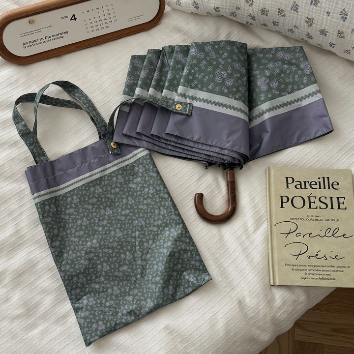 Women's eco-friendly shopping bag with integrated folding umbrella Stornfield
