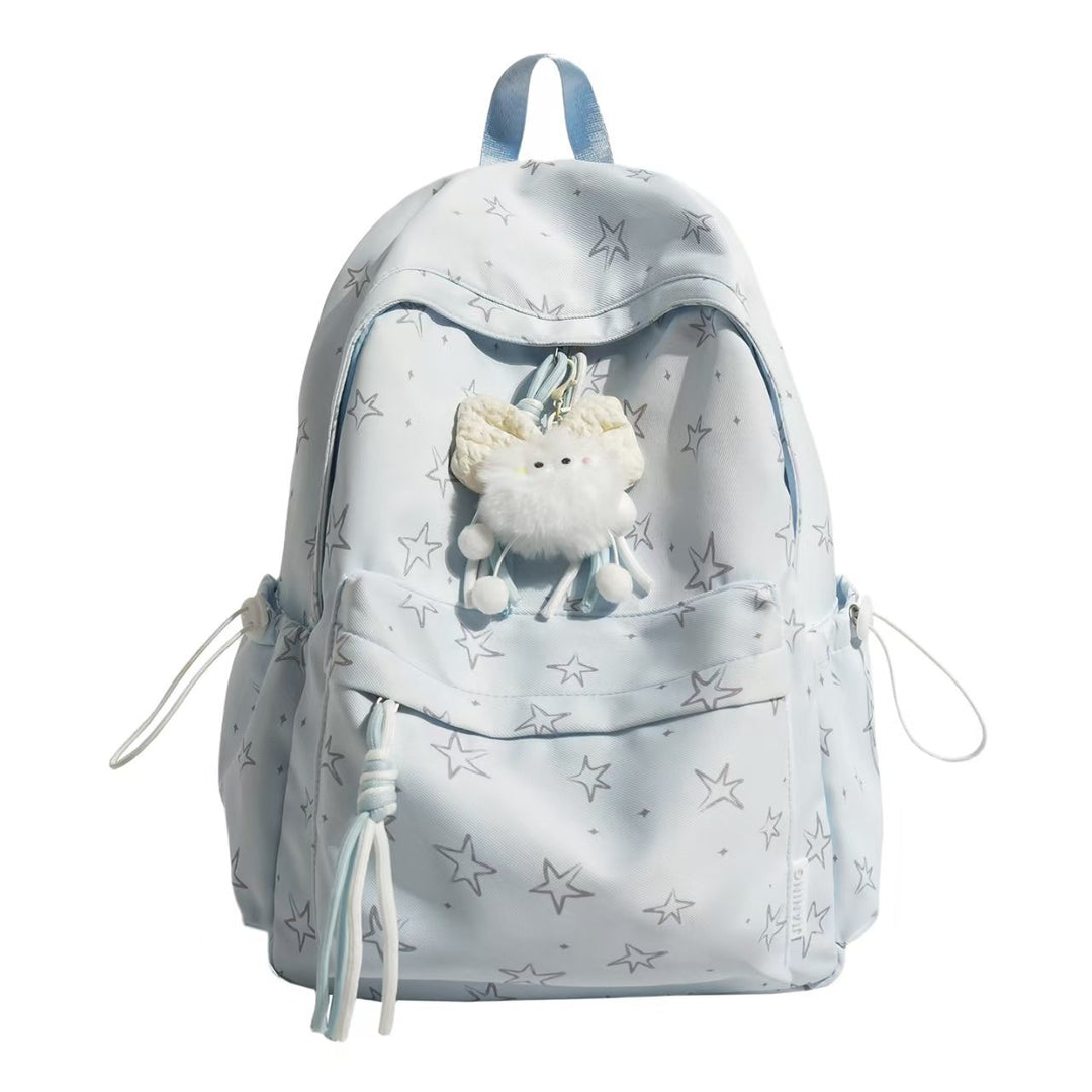 Star-Patterned Plush Backpack Stornfield