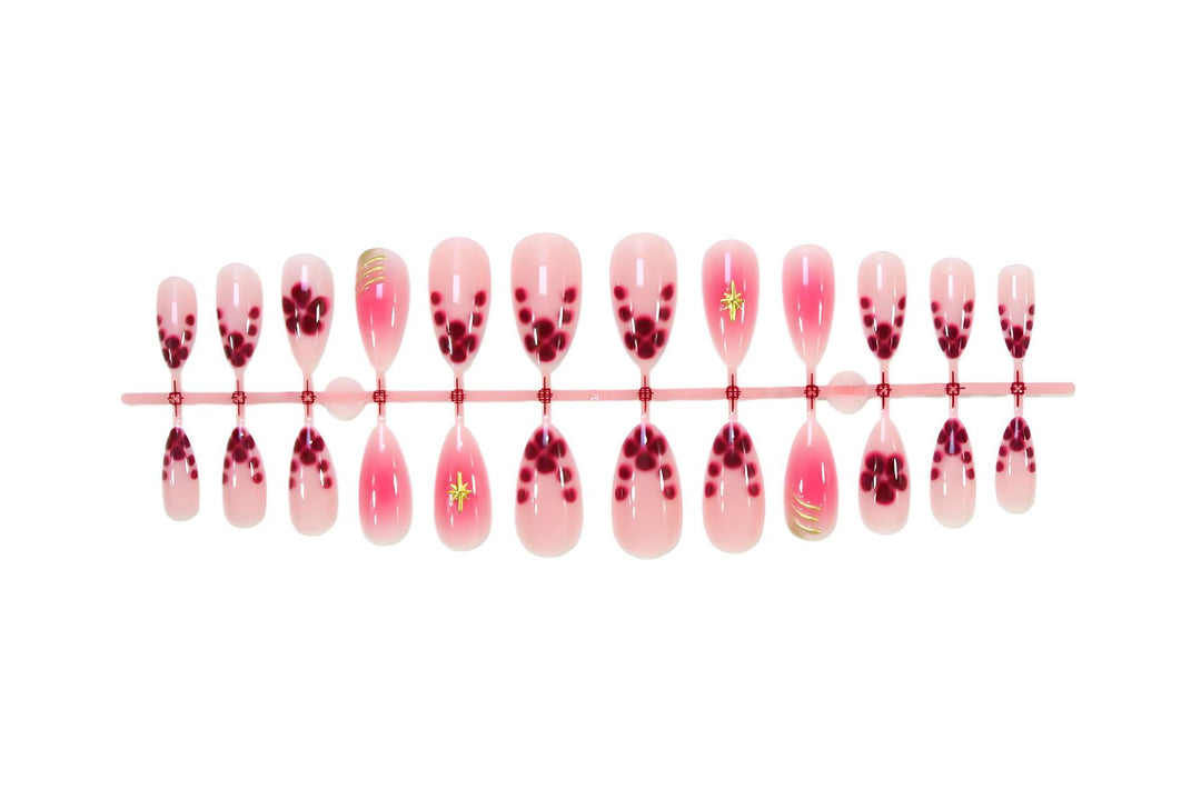 Artificial nails with elegant flower and glitter patterns Stornfield