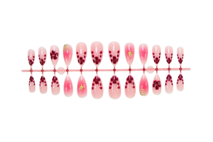 Artificial nails with elegant flower and glitter patterns Stornfield