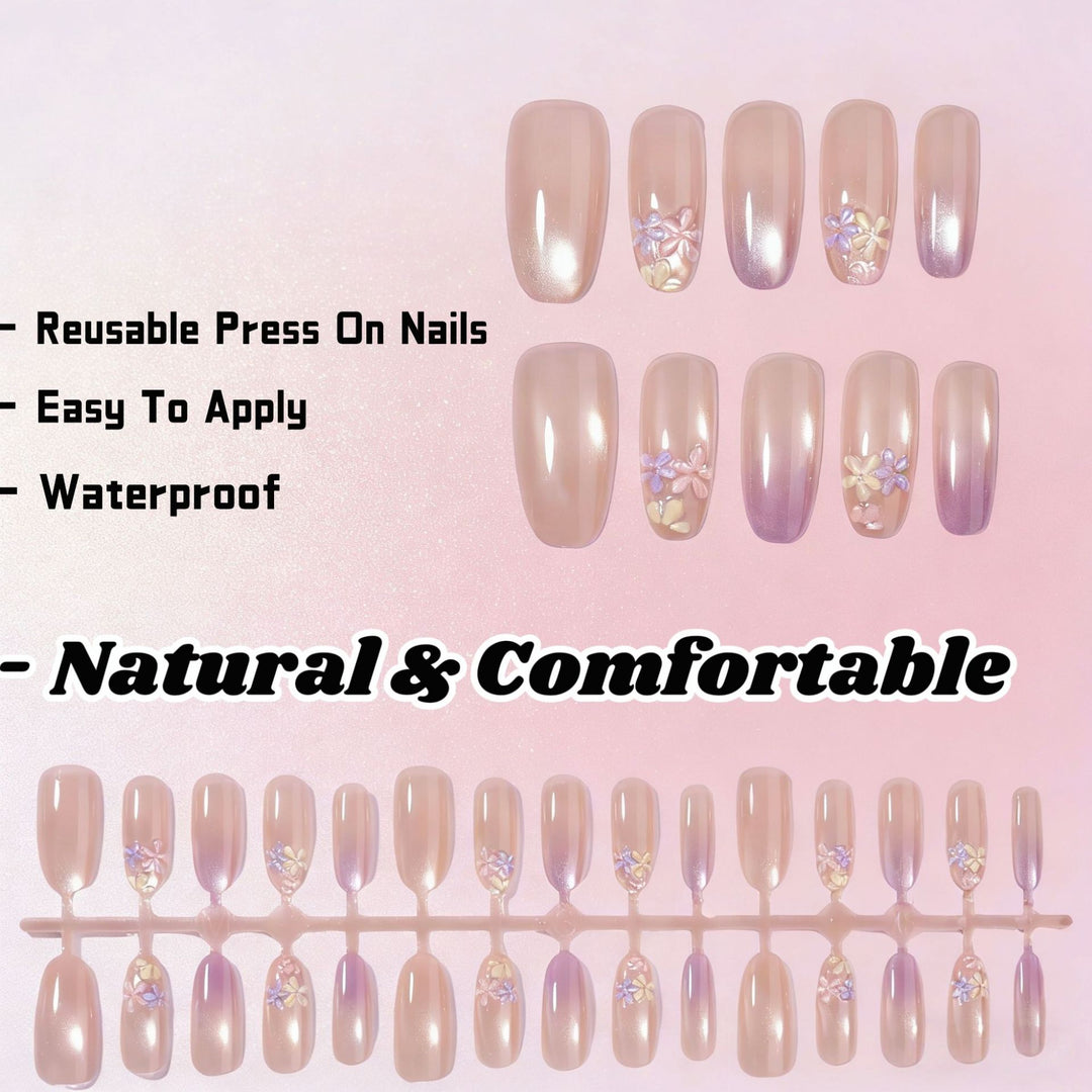 Elegant Floral Press-On Nails