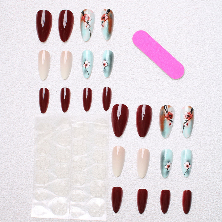 Artistic Floral Press-On Nail Designs Stornfield