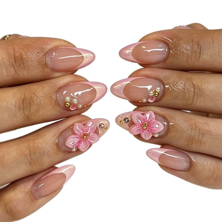 Floral Decorative Gel Nail Enhancements