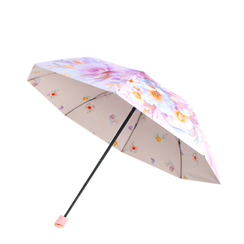 Ladies elegant folding umbrella with floral patterns Stornfield