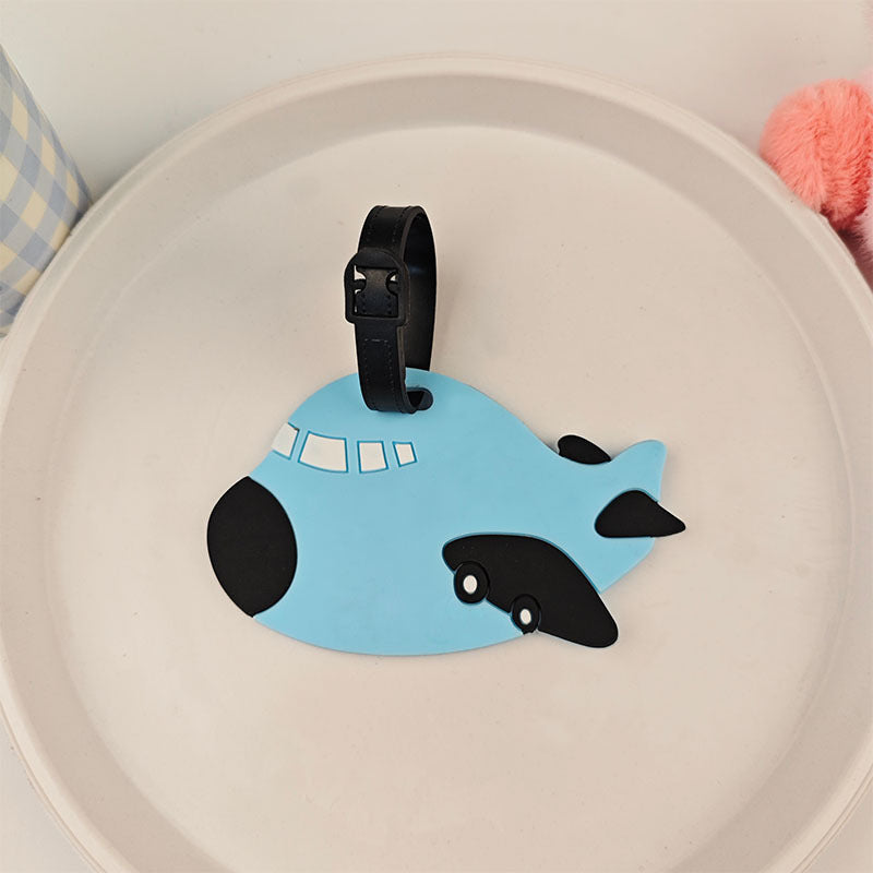 playful silicone airplane luggage tag with adjustable buckle strap Stornfield
