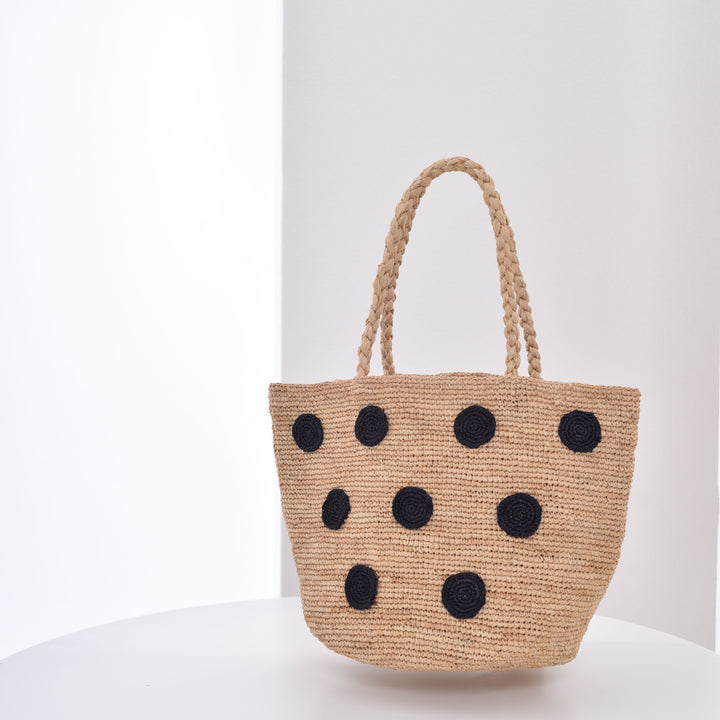 Handcrafted tote bag with colored appliques Stornfield