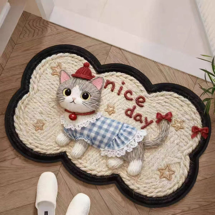 Embroidered Pumpkin-Themed Area Rug