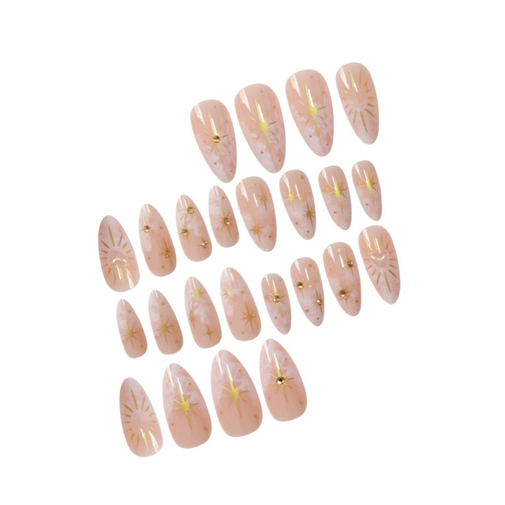 Stiletto Nail Art Extensions with Celestial Design Stornfield