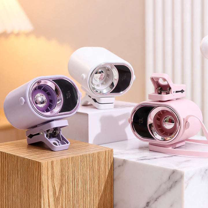 Ladies table fan in modern retro design with digital display Stornfield