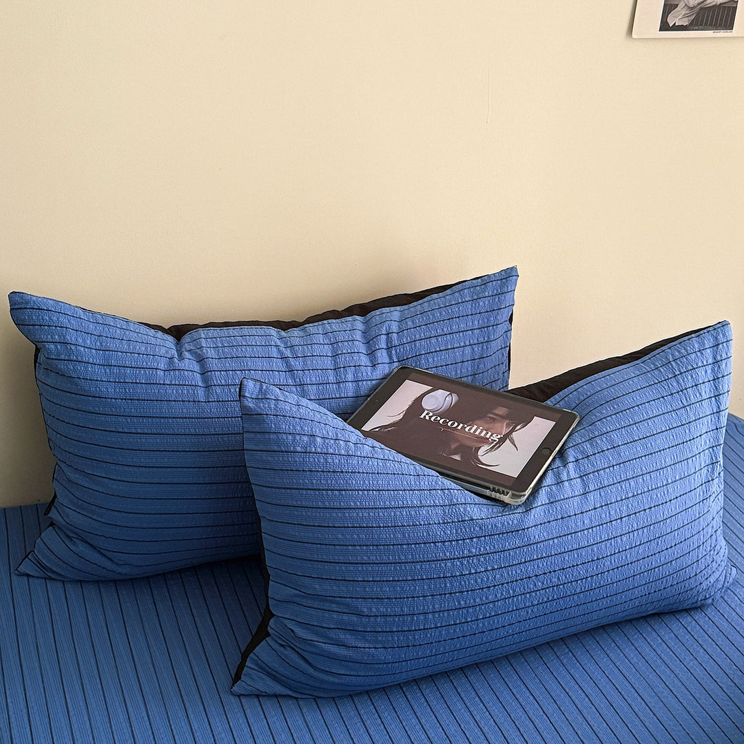 Striped Soft Cotton Bed Cover Set