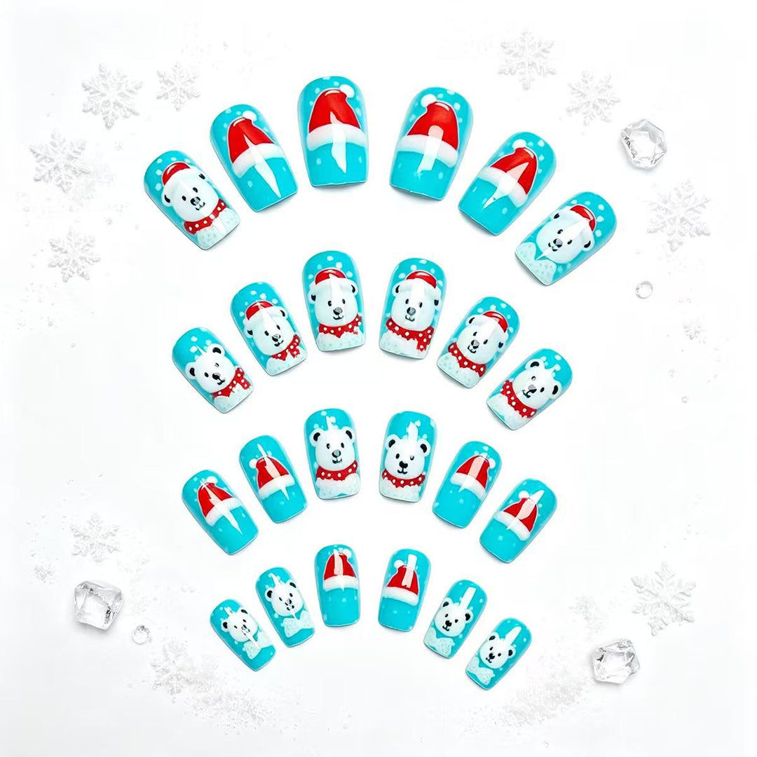 Artificial nails with winter polar bear design Stornfield