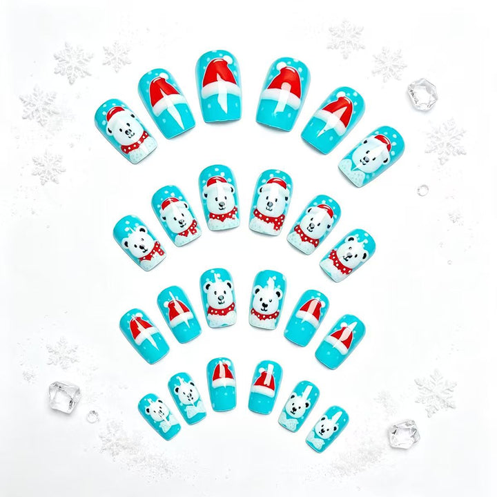 Artificial nails with winter polar bear design Stornfield