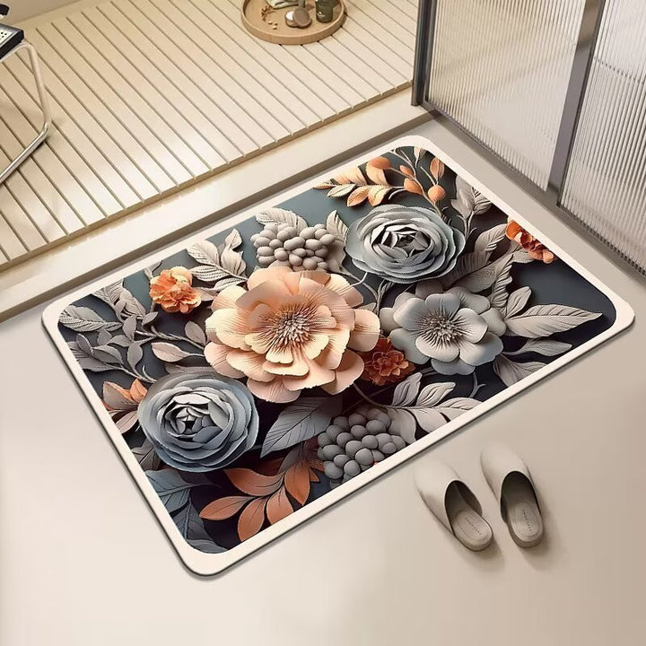Floral Design Non-Slip Bath Mat