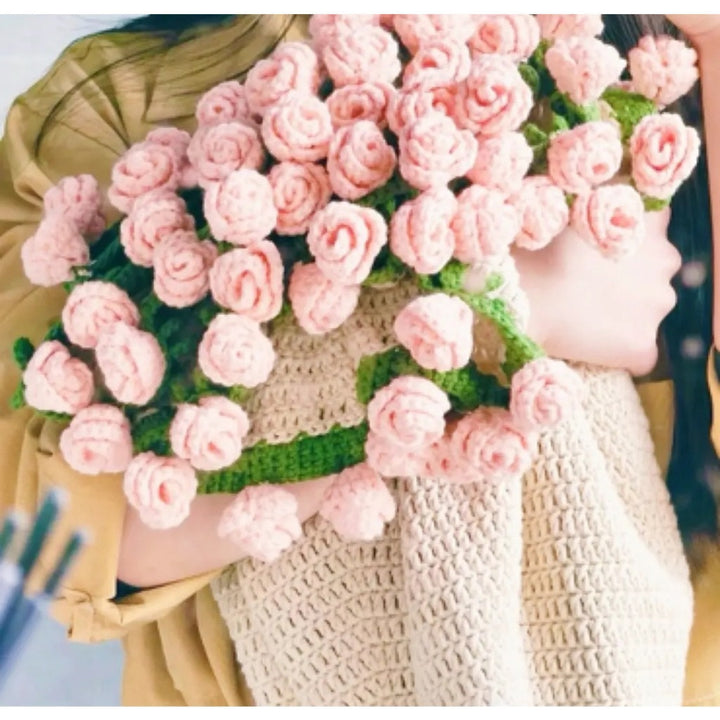Floral Crochet Throw Blanket