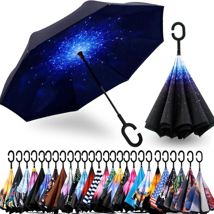 Ladies Automatic Umbrella with Elegant C-Handle Stornfield