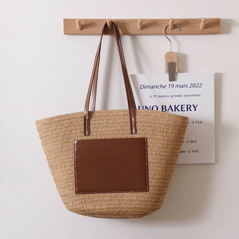 Elegant Bast bag with stylish leather detail Stornfield