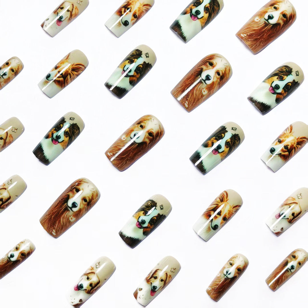 Artificial Nails in Charming Dog Lover Design Stornfield