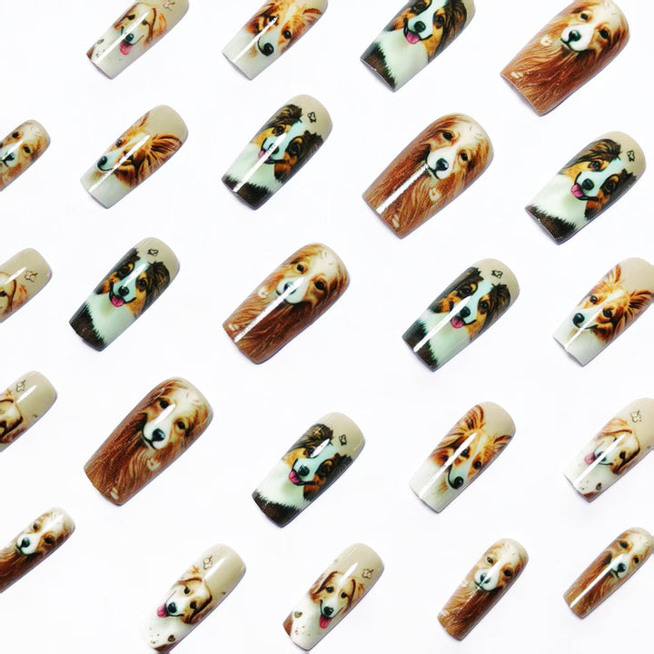 Artificial Nails in Charming Dog Lover Design Stornfield