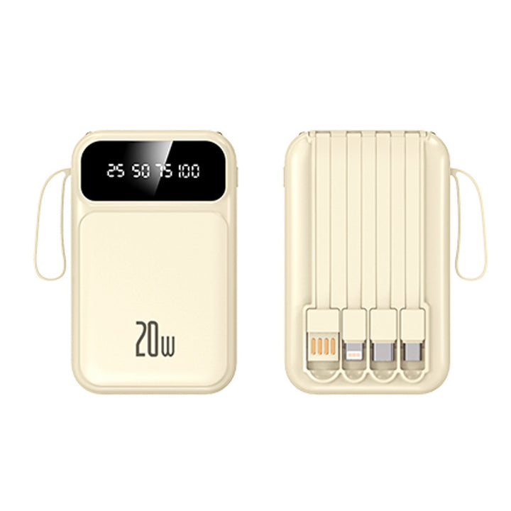 Portable power bank with integrated multifunctional charging cable and digital display Stornfield