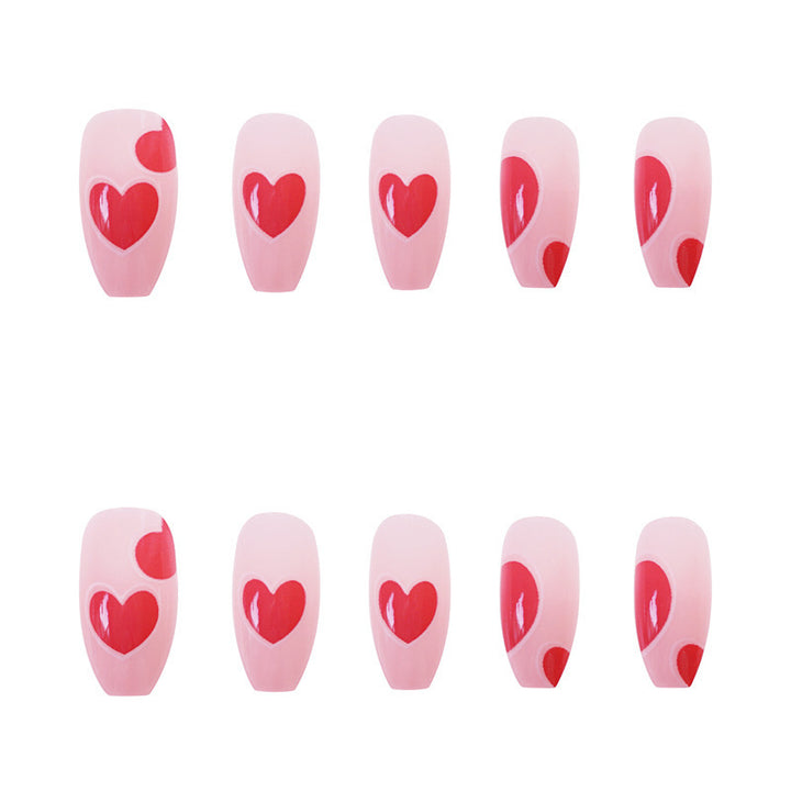 Heart-Designed Press-On Nail Set Stornfield