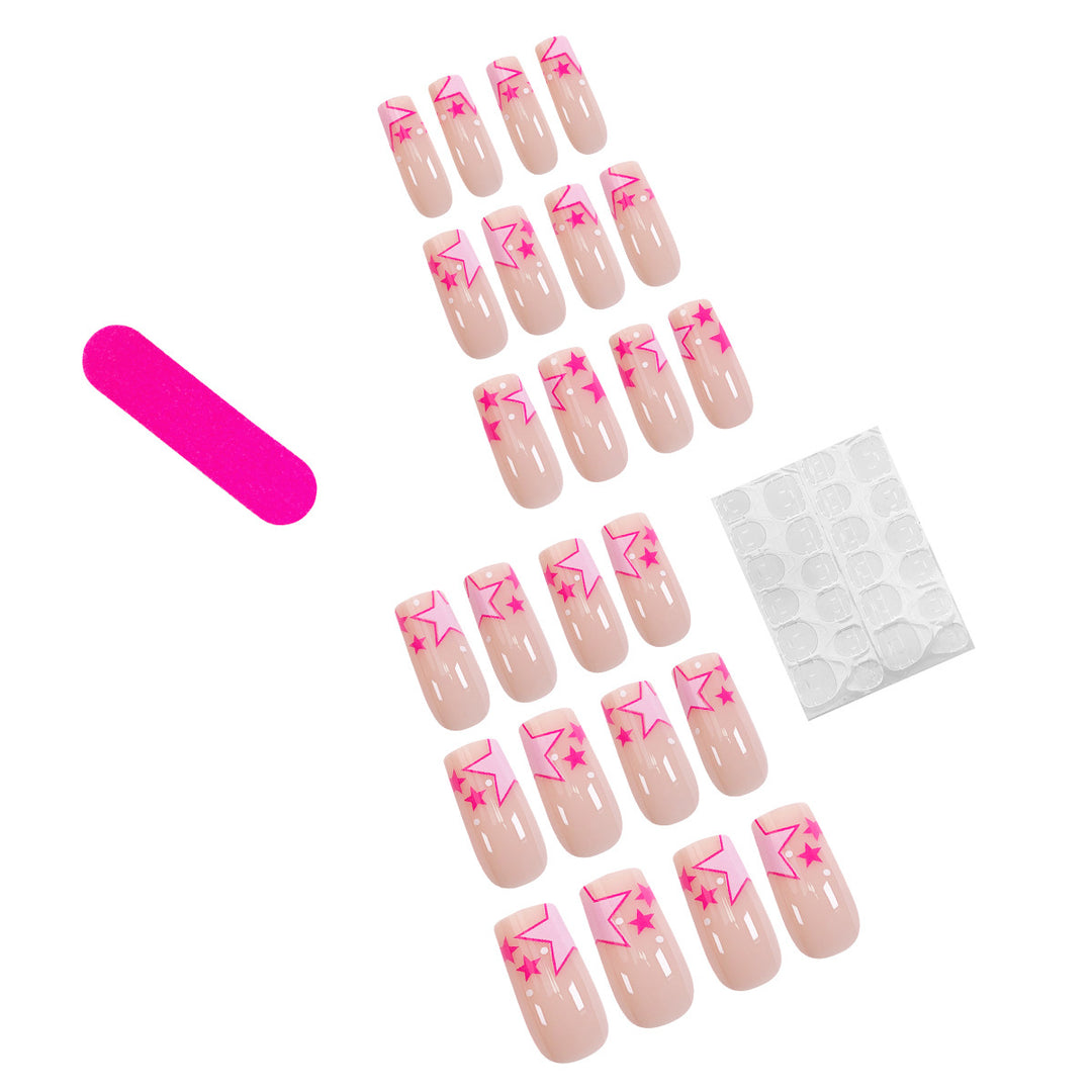 Artful nail art with neon colored stars Stornfield