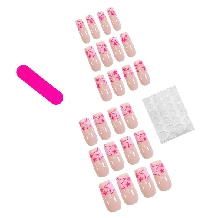 Artful nail art with neon colored stars Stornfield