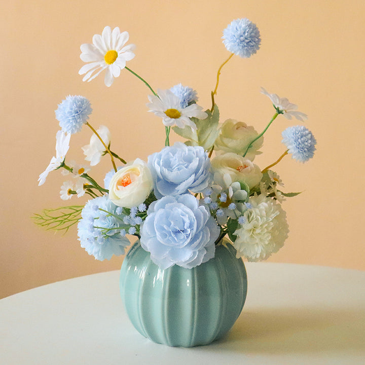 Decorative Floral Bouquet with Ceramic Accents