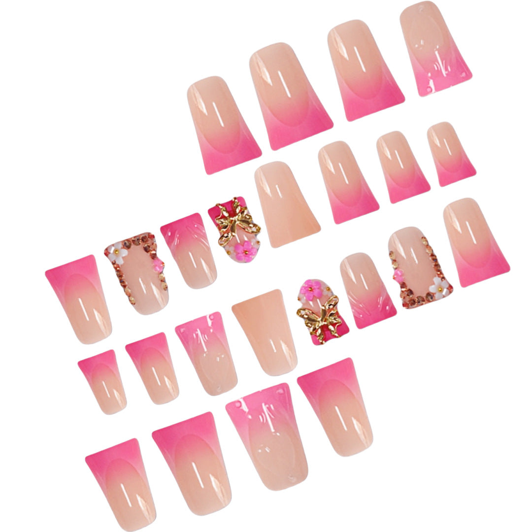 Artistic Long Nail Extensions with Floral Accents Stornfield