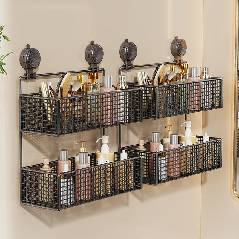 Suction-Mount Vertical Mesh Cosmetic & Toiletry Organizer