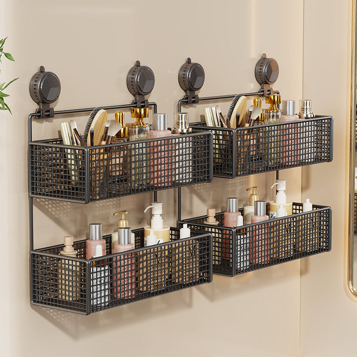 Suction-Mount Vertical Mesh Cosmetic & Toiletry Organizer