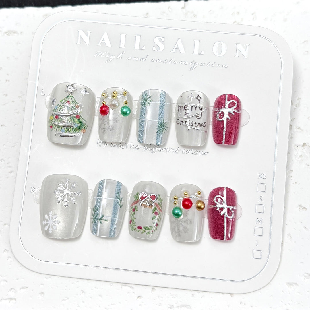 Festive Themed Press-On Nail Art Set 1790745834