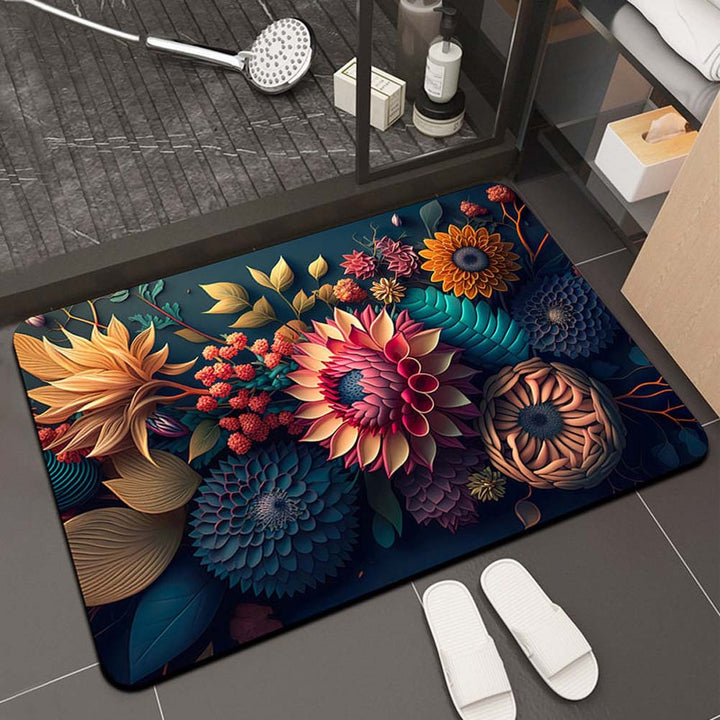Floral Design Bath Mat