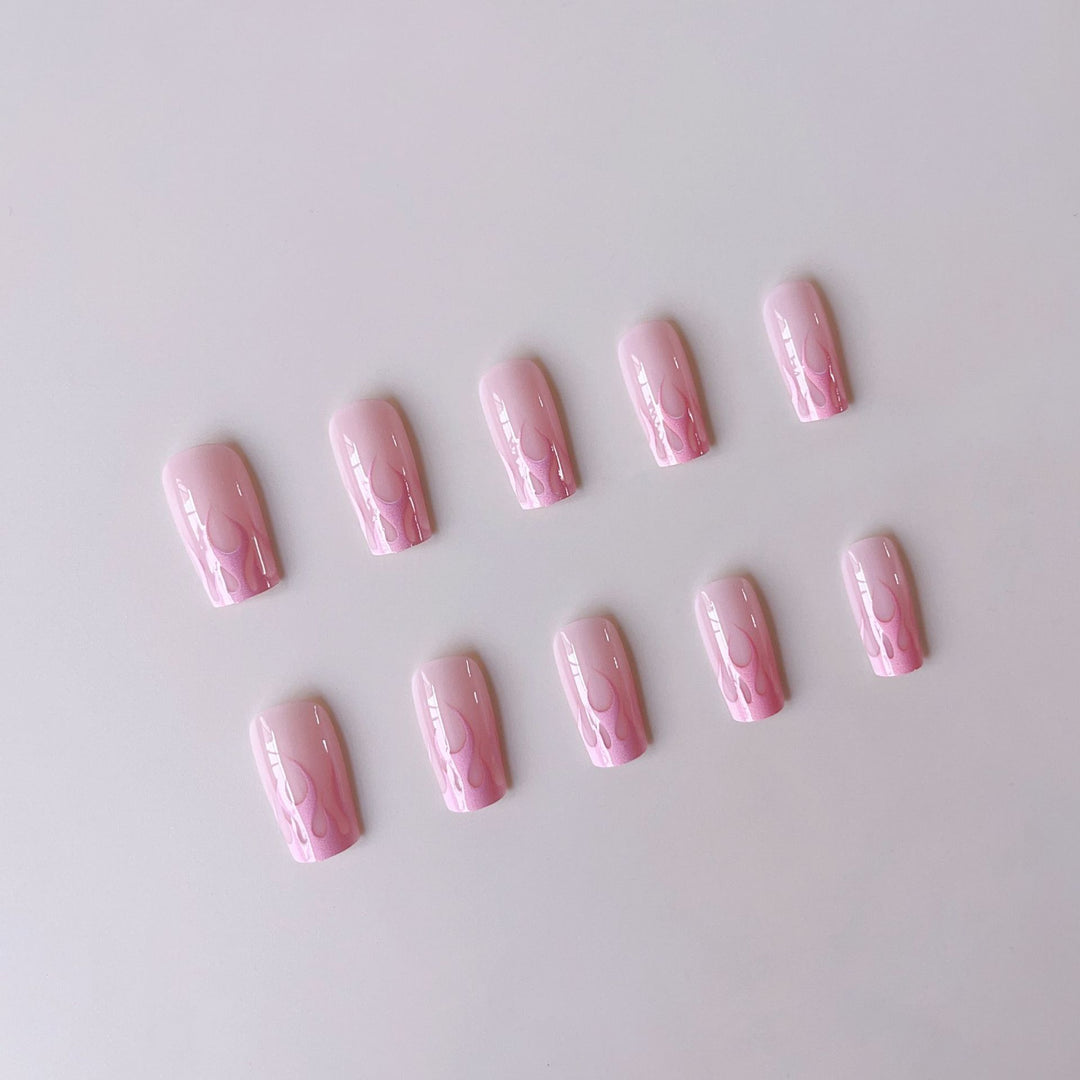 Nail art set with creative gradient and stylish flame details Stornfield